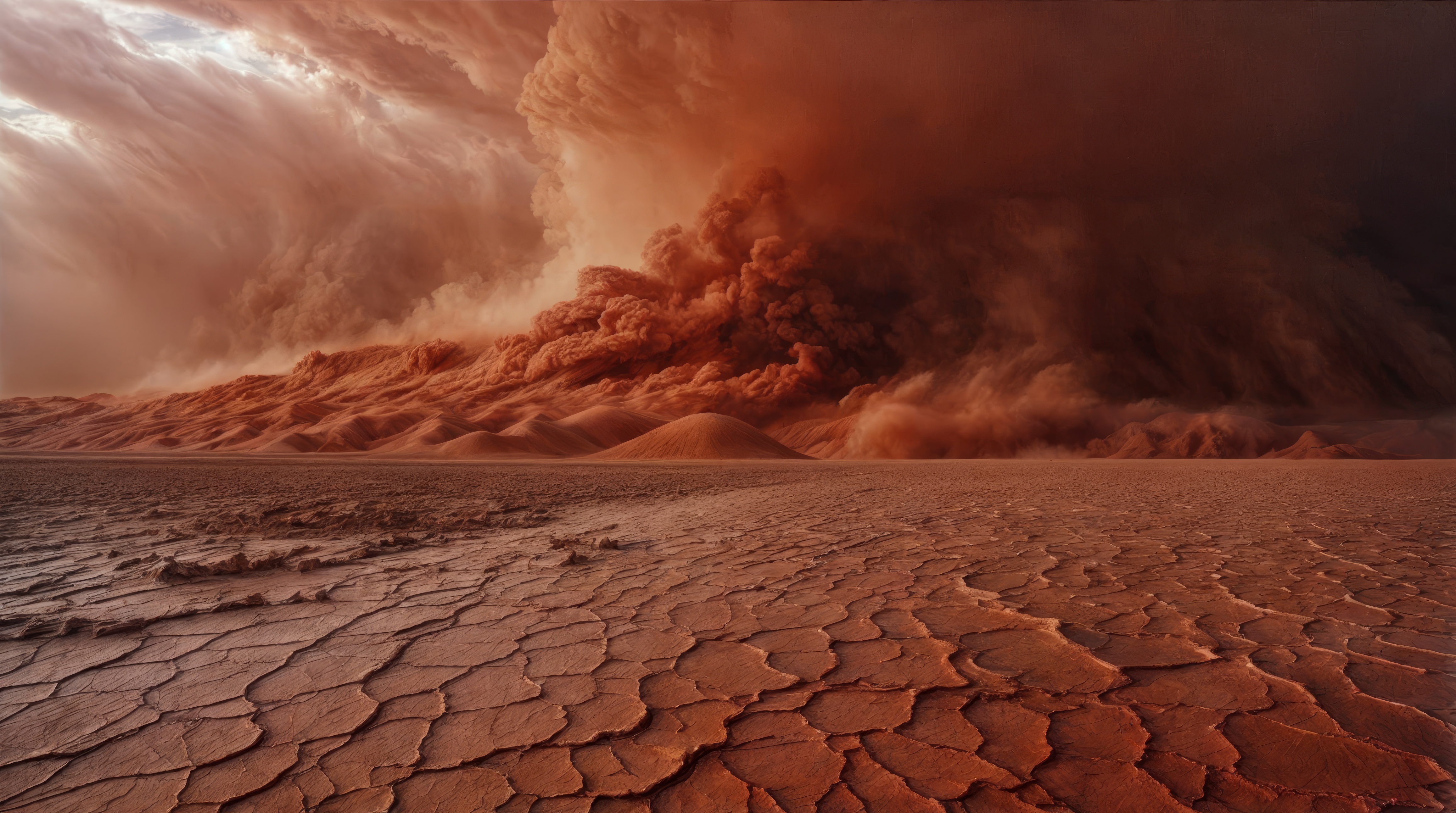 Большое облако в небе над пустыней