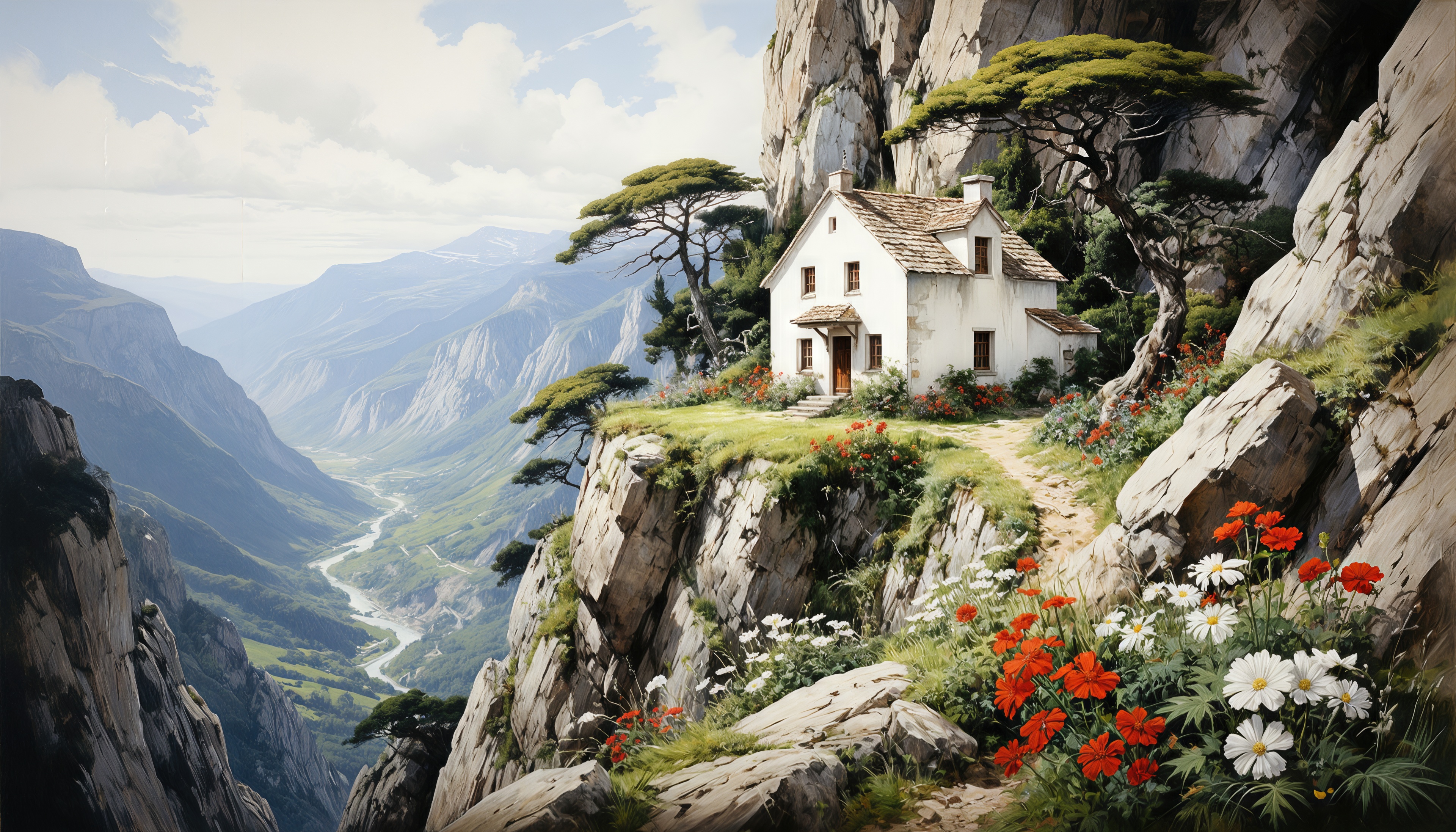 Wallpapers little house mountains landscape on the desktop