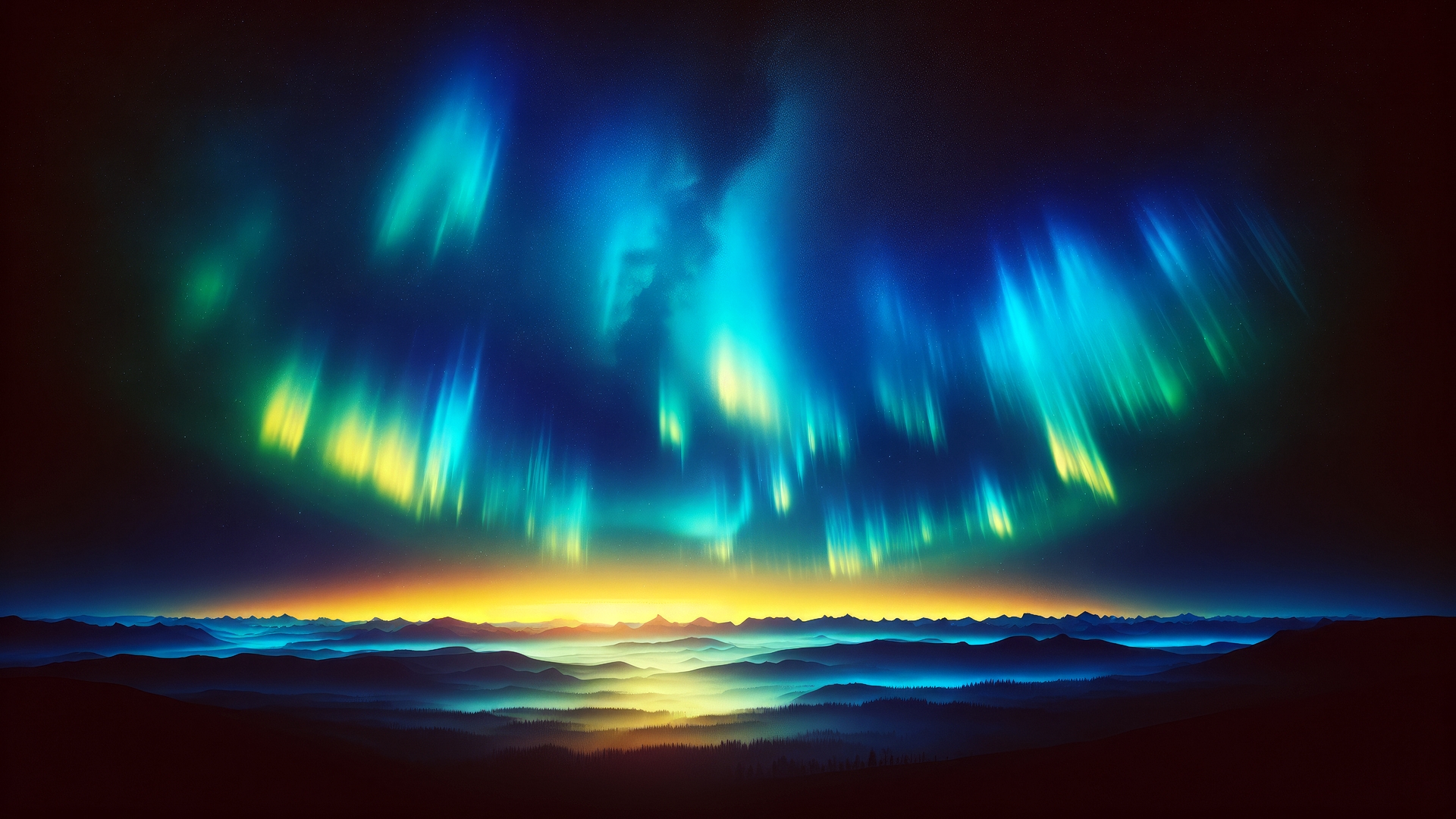 Бесплатное фото Северное сияние на ночном небе