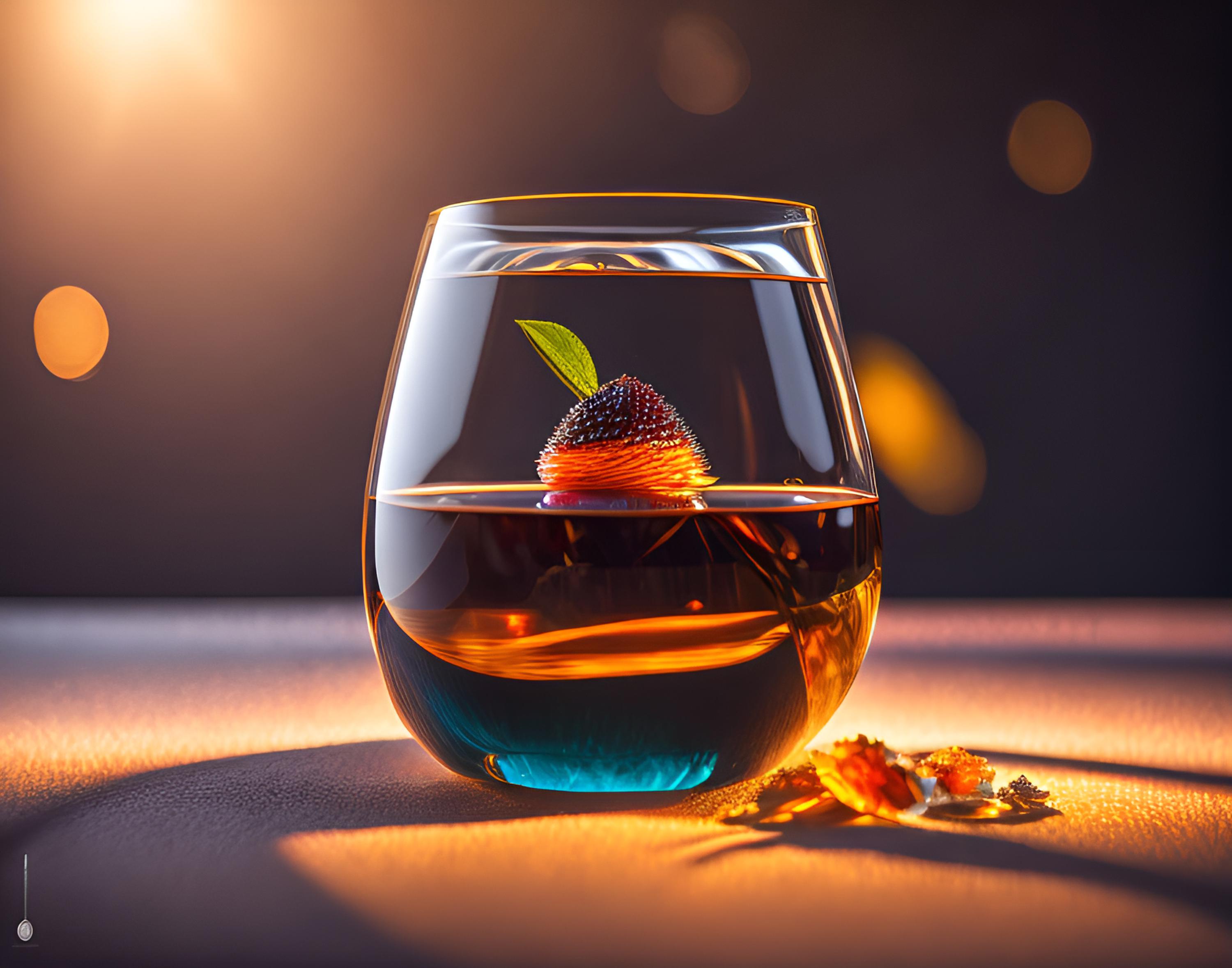 Free photo Tea in a glass cup with berries