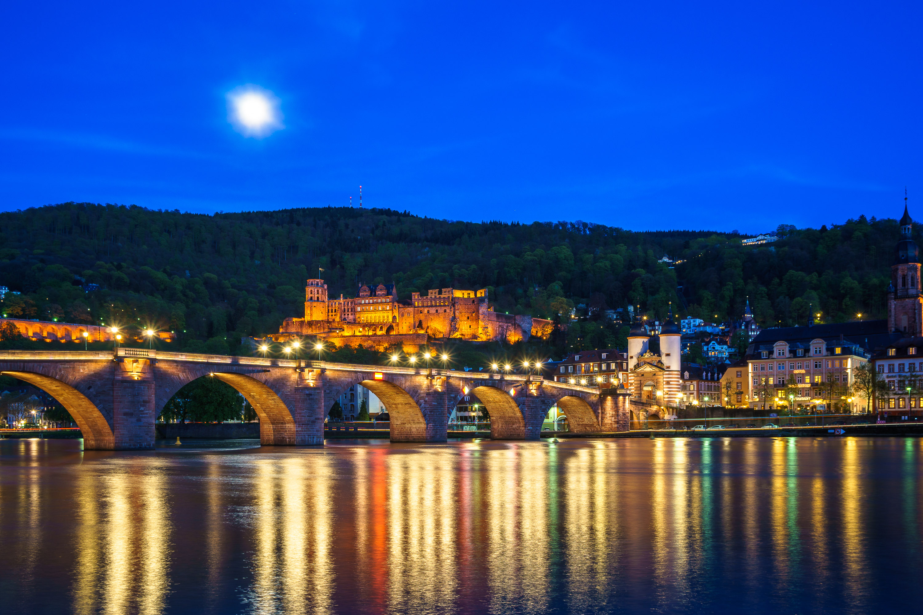 Wallpapers Heidelberg castle night city Heidelberg on the desktop