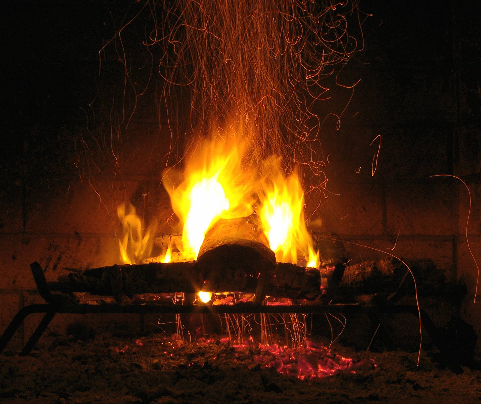 Free photo Free fireplace, flame download photo