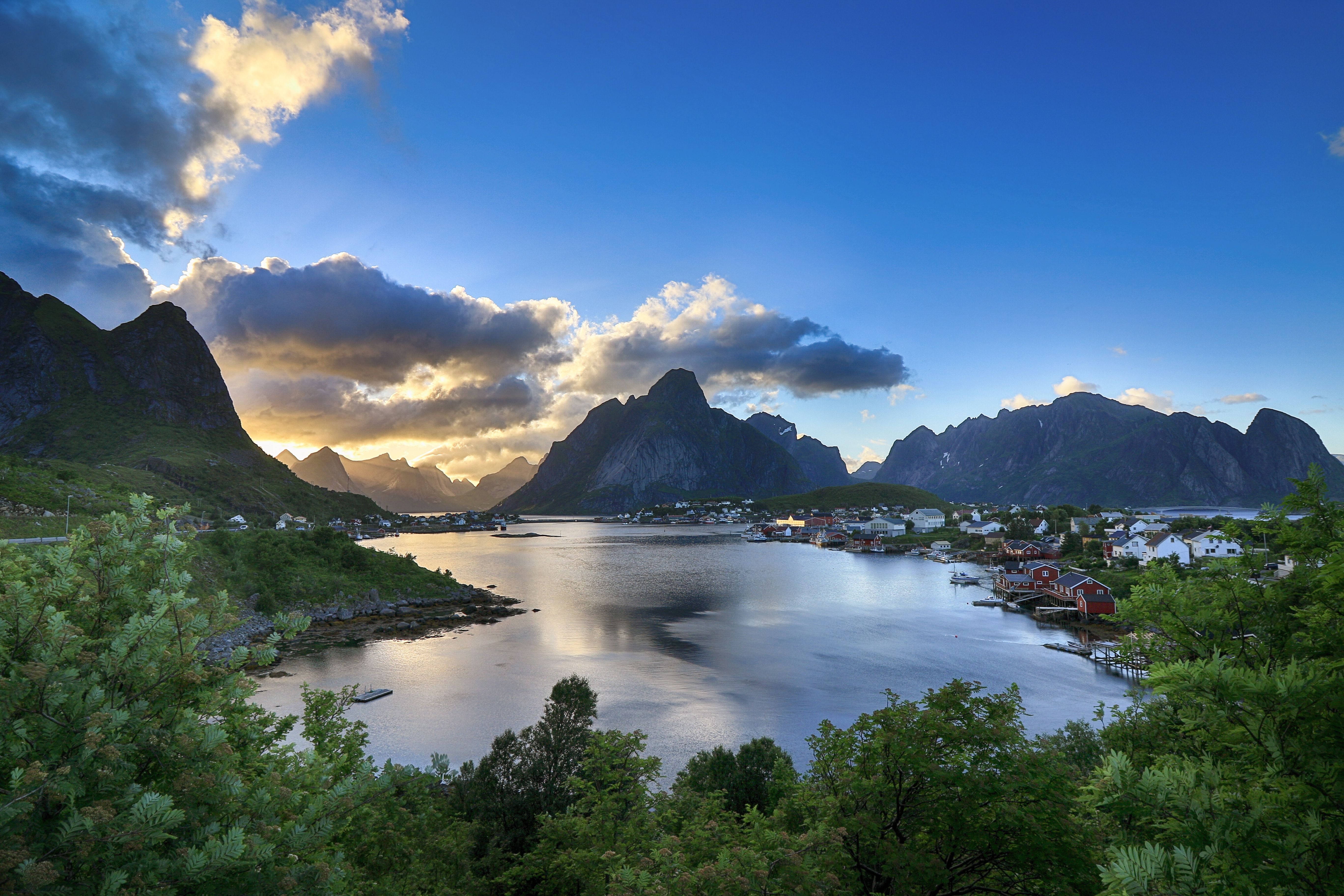 Wallpapers Lofoten morning Reine on the desktop