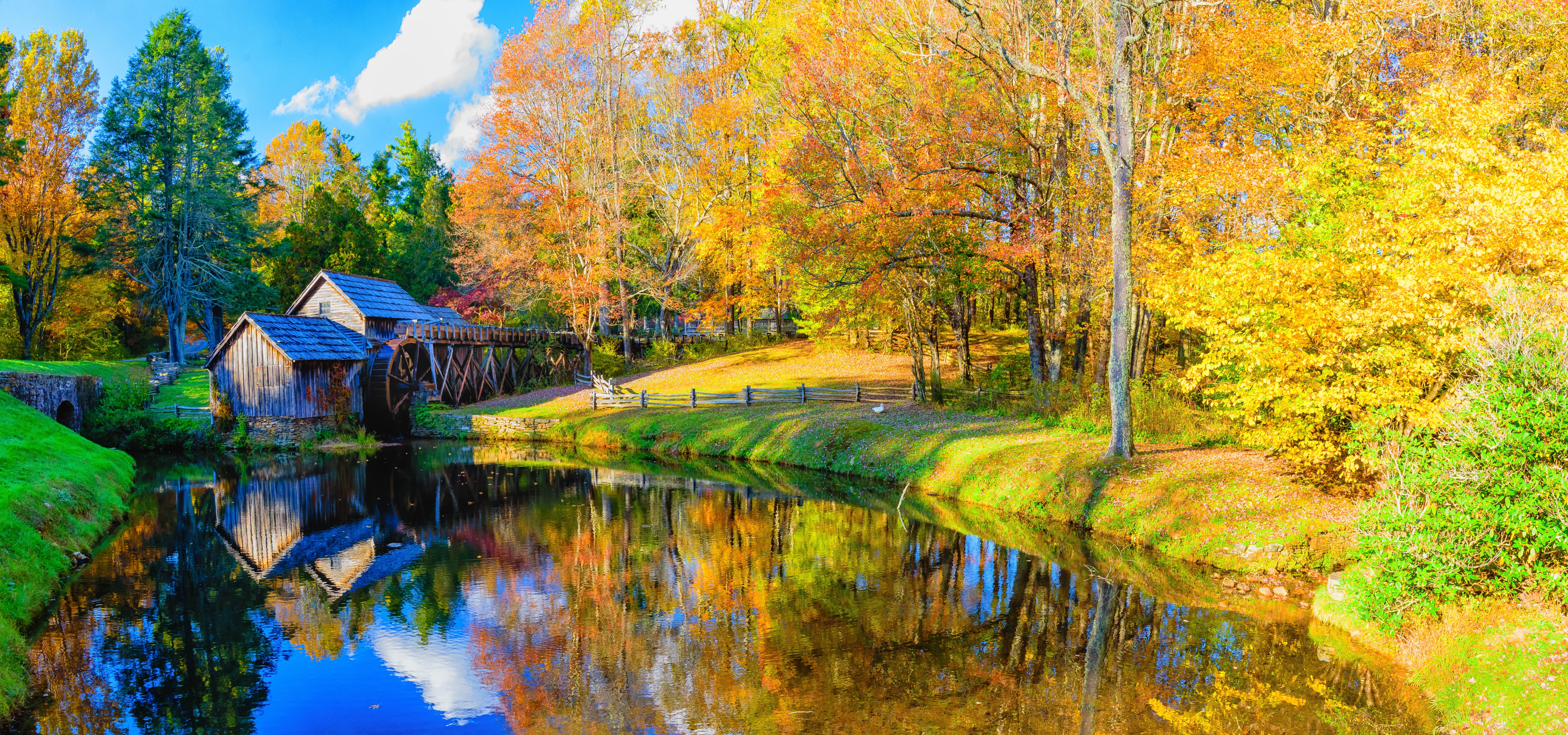 Wallpapers trees Mabry Mill panorama on the desktop