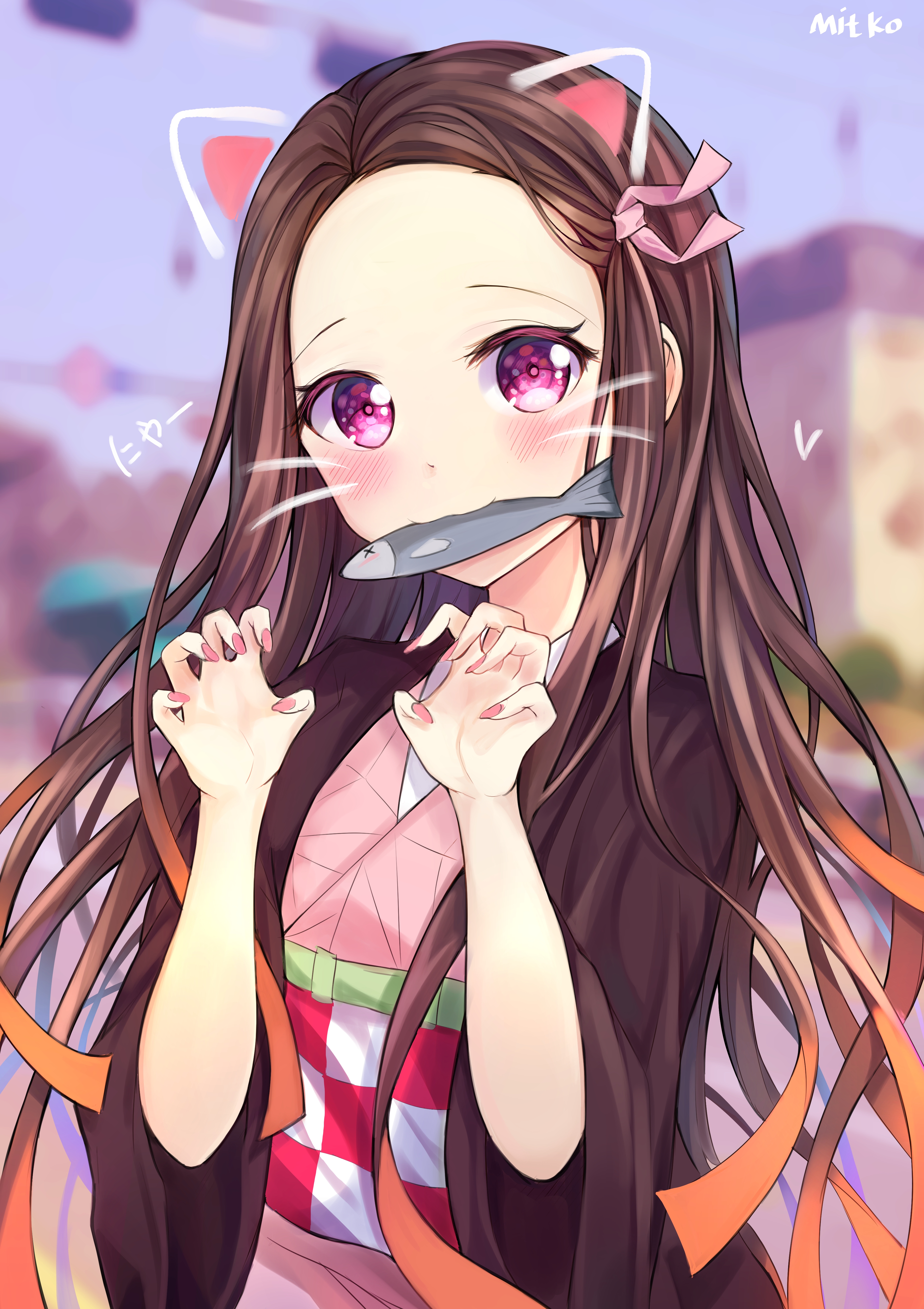 Wallpapers wallpaper kamado nezuko cute brown hair on the desktop