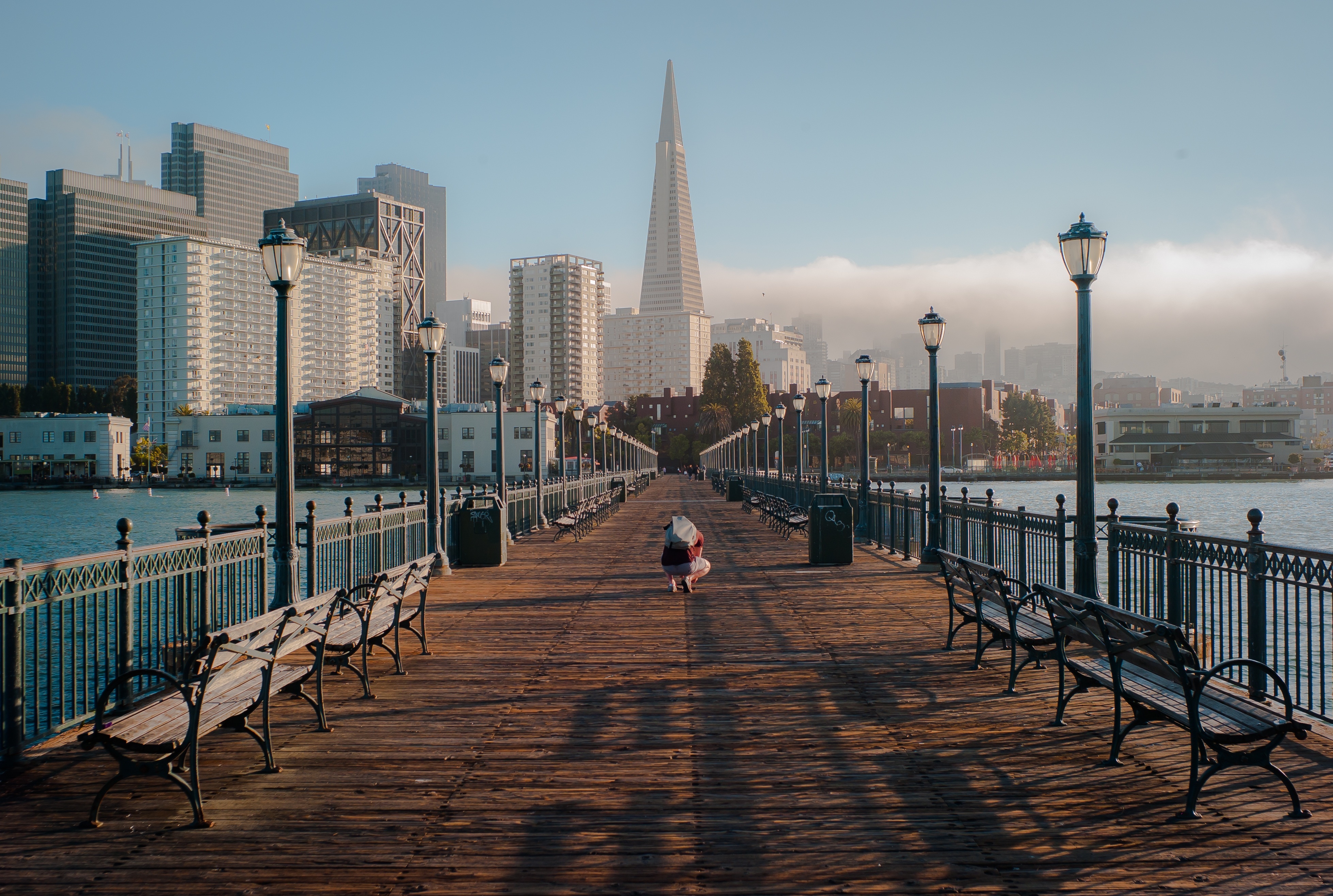 Wallpapers bay bench boardwalk on the desktop