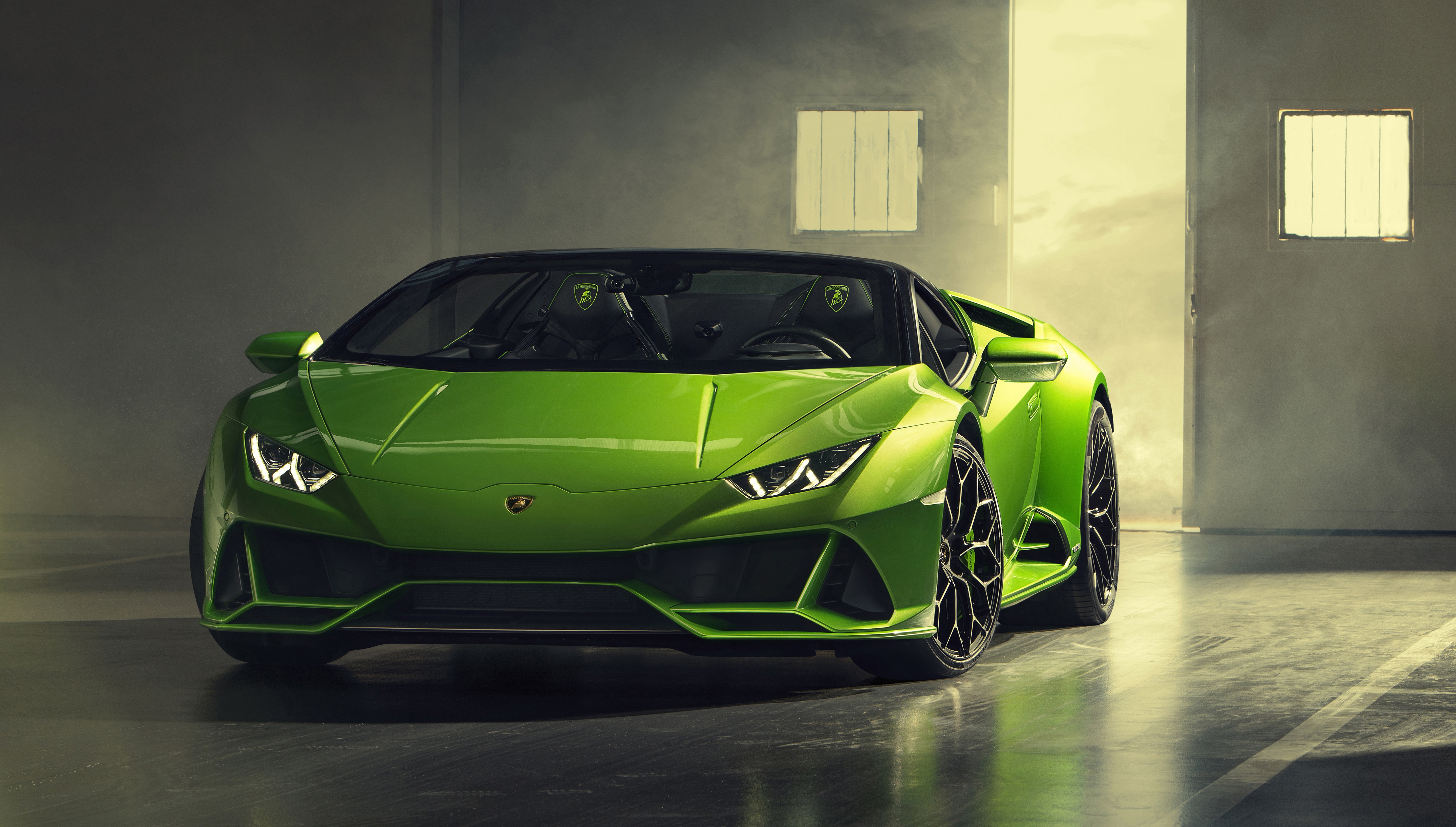 Wallpapers Lamborghini Huracan Evo green supercars on the desktop