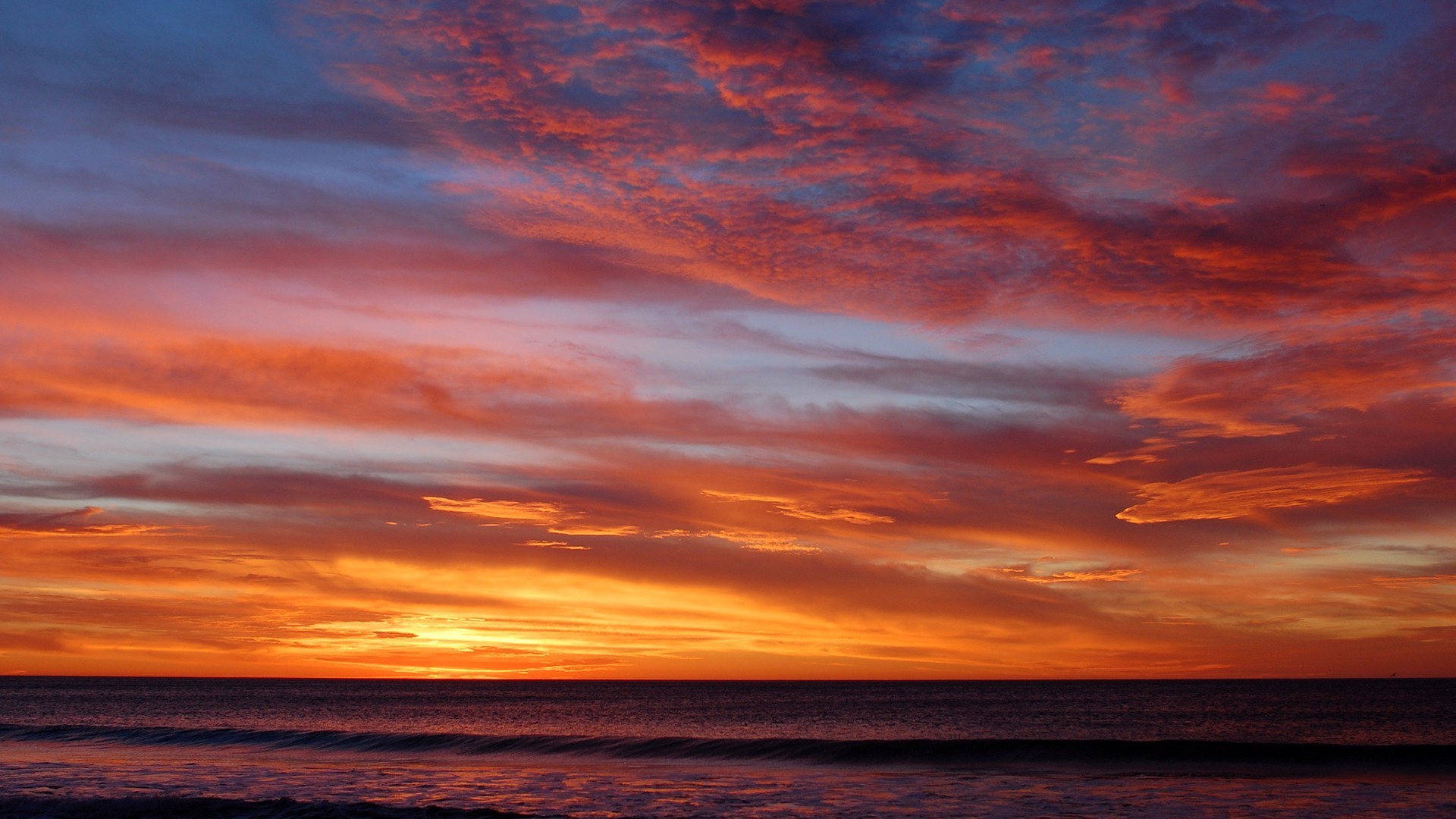 桌面上的壁纸日落 海 天空