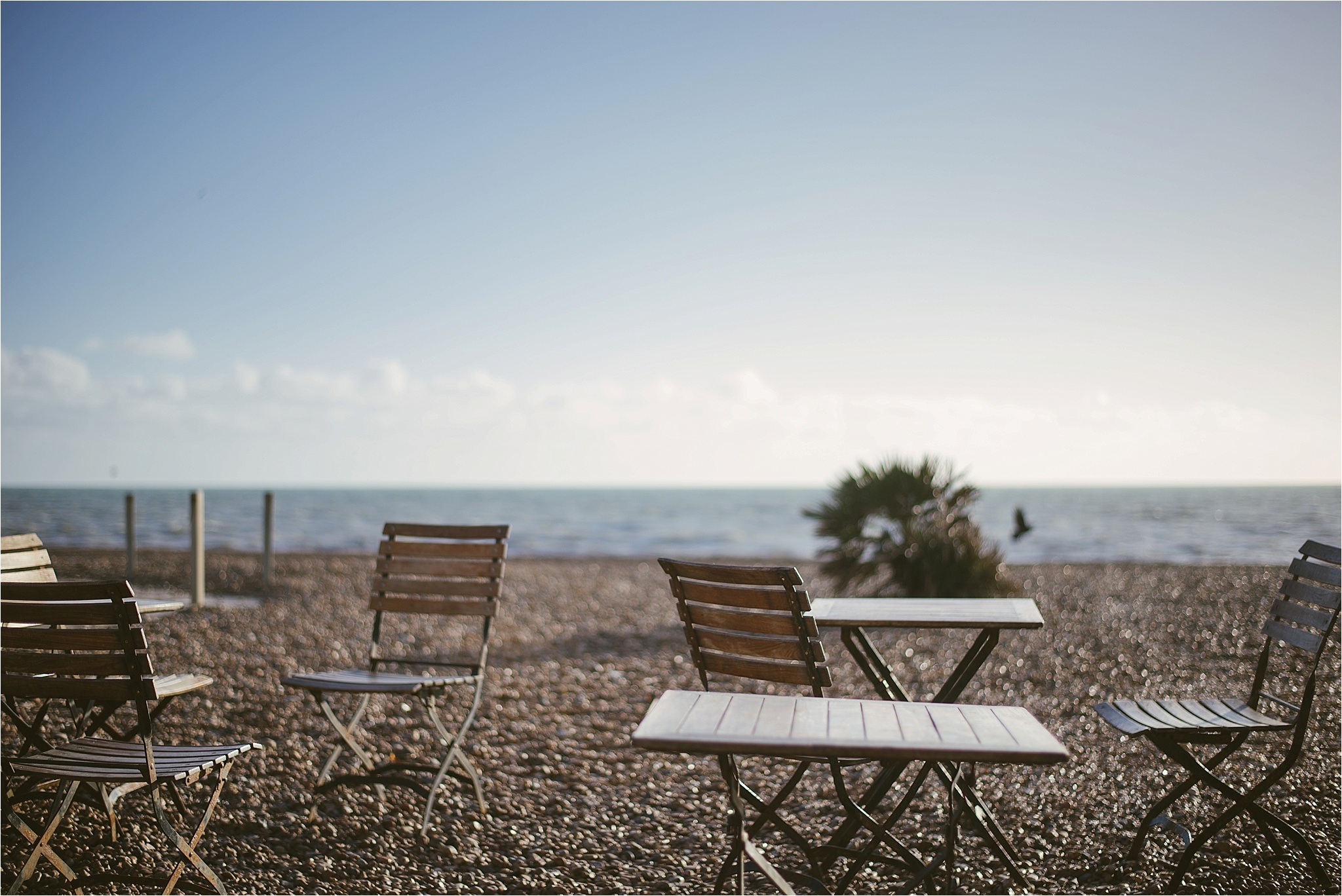 Free photo Beach chairs and tables