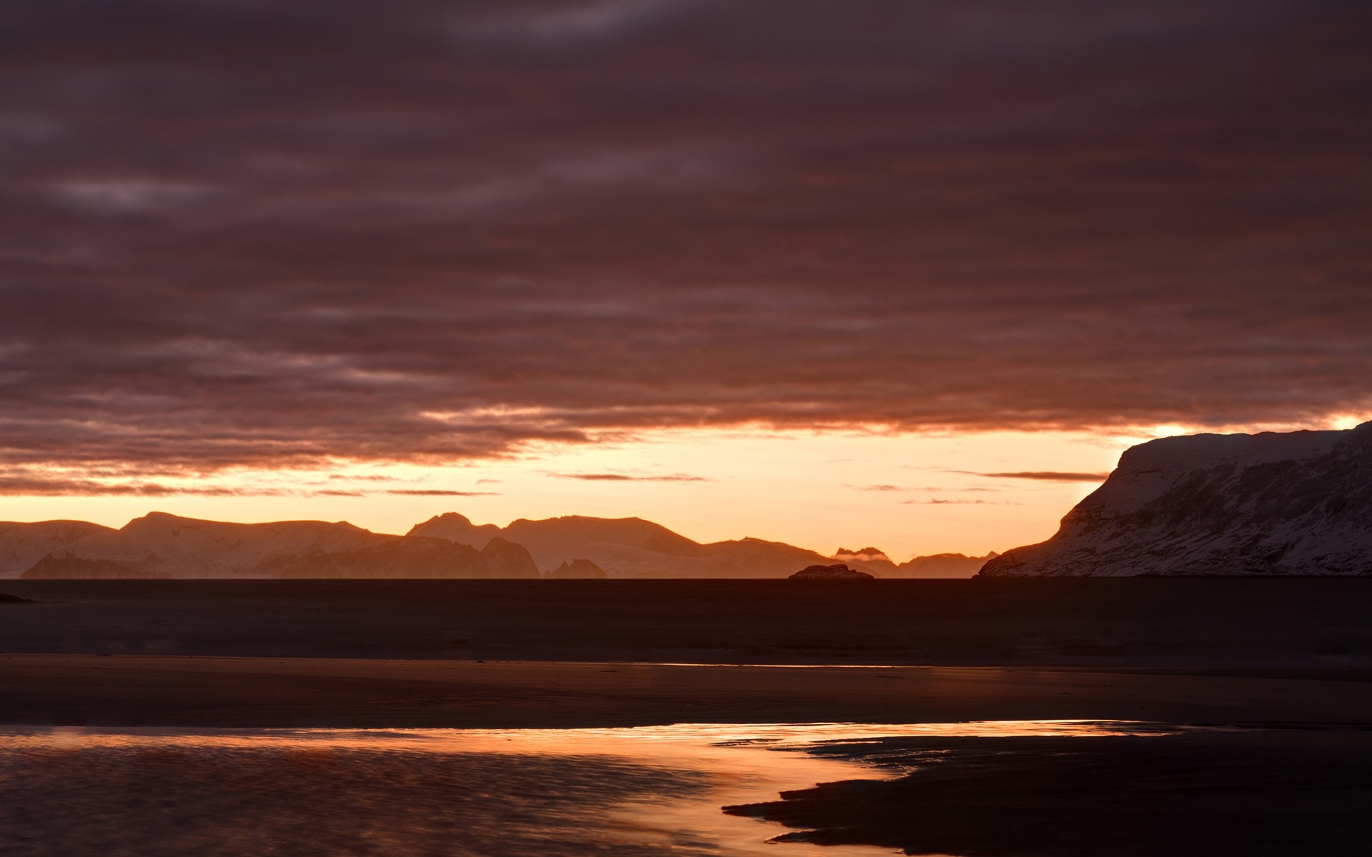 Wallpapers sunset sea bay on the desktop