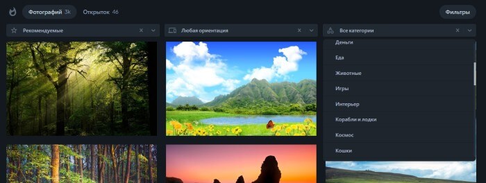 Запрос в поиске лето по категориям